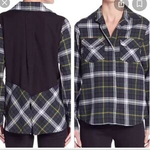 Sam Edelman green plaid Flannel With zipper